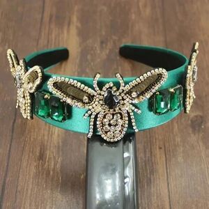 Emerald Green Crystal Embellished Headband